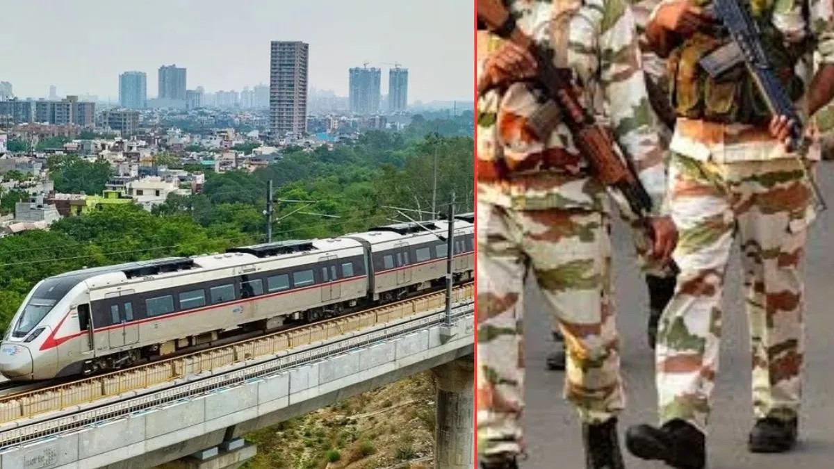 NationalistR1's tweet photo. नमो भारत कॉरिडोर का 'सुरक्षा कवच' बनेंगे #UPSSF के जवान, #CISF ने शुरू की ट्रेनिंग #sstvi https://t.co/FW8RSkoixw