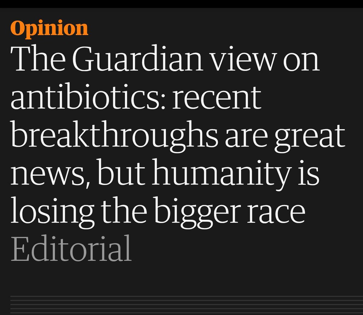 1goodtern's tweet photo. Zero surprise to me that the guardian bravely fails to mention:

>that Covid infection damages immune function

>that post-viral immune dysregulation increases susceptibility to bacterial infection

>that immunocompromised people are more likely to generate resistant infections

>that viral pandemics accelerate anti-microbial resistance via immune effects

Cowards. 
😡