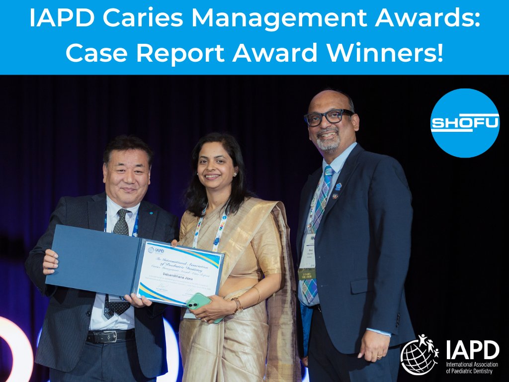 IAPD_World's tweet image. Congratulations to the Winners of the IAPD Caries Management Case Report Award, sponsored by SHOFU!
🏆 Winners: Dr. Sanchit Paul &amp;amp; Dr. Debarchhana Jena

#IAPD #CariesManagement #SHOFU #Giomer #IAPD2025