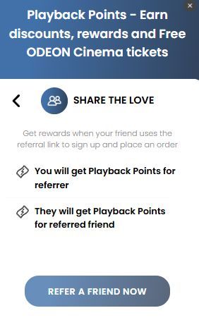 LastSlateVideo's tweet image. SHARE THE LOVE - NEW REFERRAL PROGRAM LIVE.
Refer a collector friend, you BOTH earn Playback Points. 
Redeem for discounts &amp;amp; FREE ODEON tickets
Log in - Playback Points - Refer a Friend - Start earning 
lastslatevideo.co.uk #BluRayCollector #PhysicalMedia