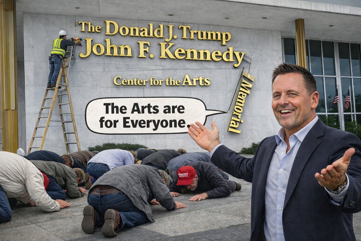 MartinNumbers6's tweet photo. @RichardGrenell "I'm a dishonest p.o.s. that twists this into a thing where the Left are saying "the arts are only for some," when the artists pulling out are explicitly stating they're pulling out because of the disrespect to JFK's MEMORIAL, a building specifically designated to honor him." https://t.co/fT8NiP2Kaj