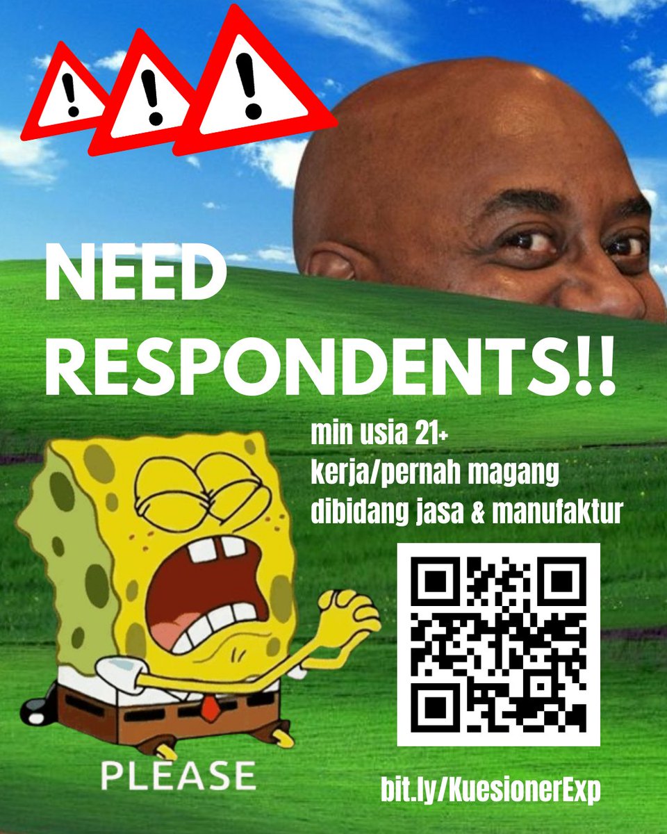 eriqa1's tweet image. Halo, aku lagi butuh responden nih, mau barter? komen aja yak 
Kriteria:   
• usia minimal 21 tahun   
• seorang karyawan yg sedang bekerja ataupun pernah bekerja di suatu perusahaan   
• mahasiswa yg pernah magang di perusahaan/instansi jg boleh  
bit.ly/KuesionerExp