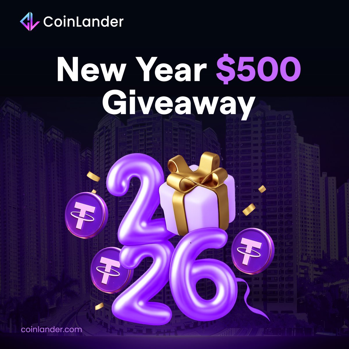 KICK OFF 2026 WITH COINLANDER 
$500 GIVEAWAY🎁

What's your #1 financial goal this year?
Tell us in ONE TWEET and win a share of $500 USDT!

How to Join:
-Follow, Like and RT
-Tweet YOUR 2026 financial goal and say WHY stability/yield matters to you.
-Tag <a href="/coinlandercom/">CoinLander</a> + 3