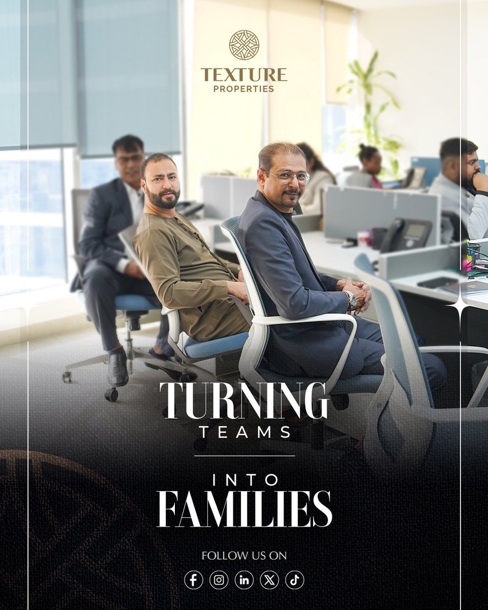 textureuae's tweet image. Great leaders inspire. Motivated teams achieve the impossible. 

At Texture Properties, we turn vision into action, passion into results, and teamwork into success. 🚀

#TextureProperties #Leadership #TeamMotivation #DubaiRealEstate #DreamTeam