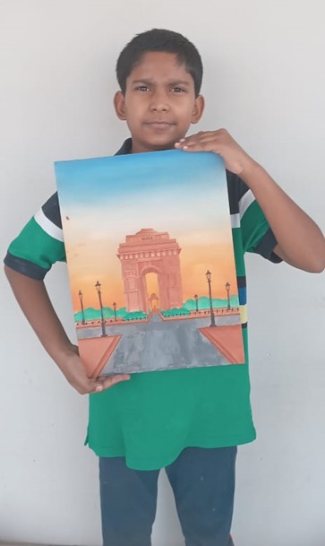 Moitreya Datta  student MPS Jawahar Nagar School , has made a beautiful painting of the INDIA GATE.
 "संग्रहालयों की कहानी, बच्चों की जुबानी" is a creative campaign run by The Future Society, <a href="/DigitalBaalMela/">Digital Baal Mela</a> , and the Art and Culture Department of the Rajasthan government.
