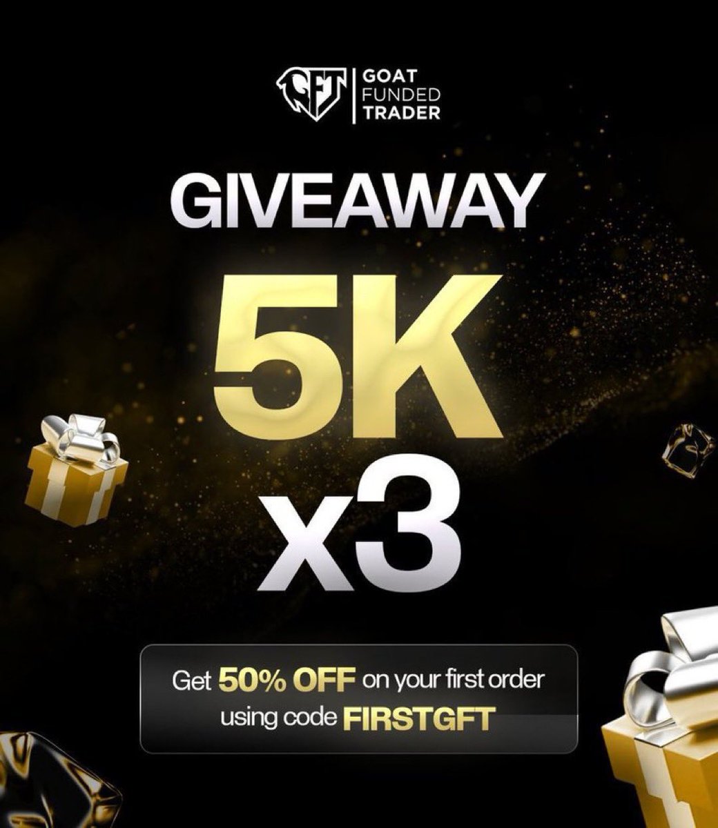 TraderSamm's tweet image. GFT PROP ACCOUNT GIVEAWAY!!!📌

$15k accounts giveaway 
To enter

-Like and repost

- MUST Follow
 @TraderSamm 
@GoatFunded 
@EdwardXLreal 
@Hxnryusd 

-Tag 3 friends 

Winners in 5 days.

Goodluck.