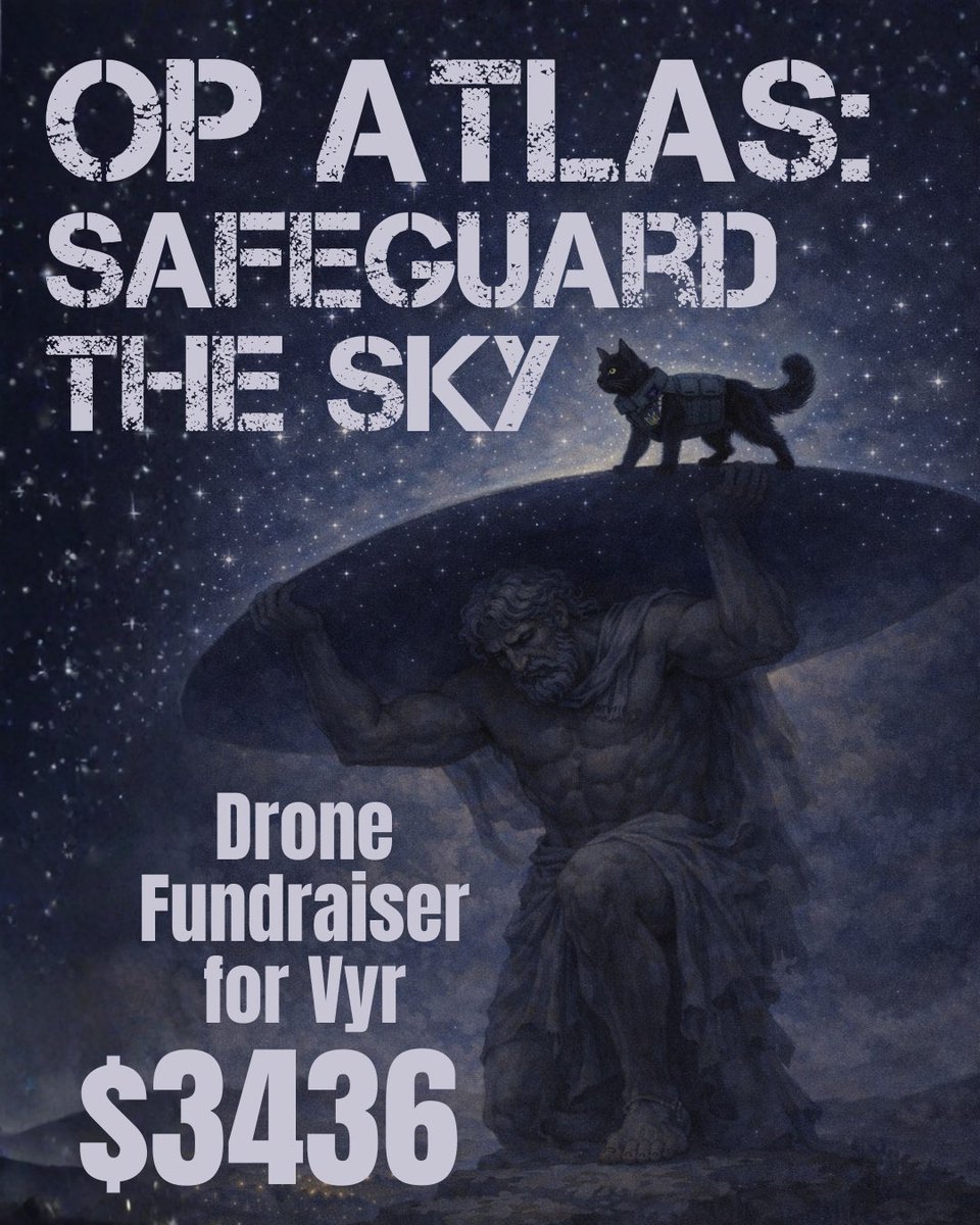 mishas_angels11's tweet image. 🐈‍⬛✈️FUNDRAISER: OP ATLAS — SAFEGUARD THE SKY✈️🐈‍⬛

In myth, Atlas bore the weight of the sky so the world below could endure. Today, Anatolii and Vyr do the same—holding the sky over Sumy to protect defenders and civilians alike as russia continues to push into the region.

We’re