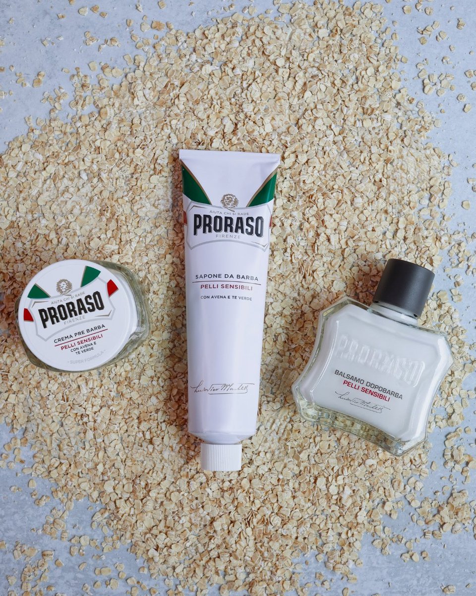 ProrasoUSA's tweet photo. A better shave starts with the right ingredients: 

🟢 Eucalyptus &amp; Menthol for a refreshing start.
⚪ Green Tea &amp; Oatmeal for sensitive skin.
🔴 Shea Butter &amp; Sandalwood Oil for coarse beards.
🔵 Aloe Vera &amp; Vitamin E for protection and hydration.

https://t.co/eRVElaRcBB https://t.co/vuAZT60nsA