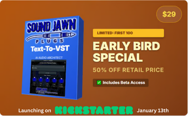 SoundJawn's tweet image. We are launching our Technical Preview to backers in March. 🗓️ Secure your license on Kickstarter upon launch to be the first to touch the tech. Limited Early Bird spots available! ⏳ #kickstarter #indiedev