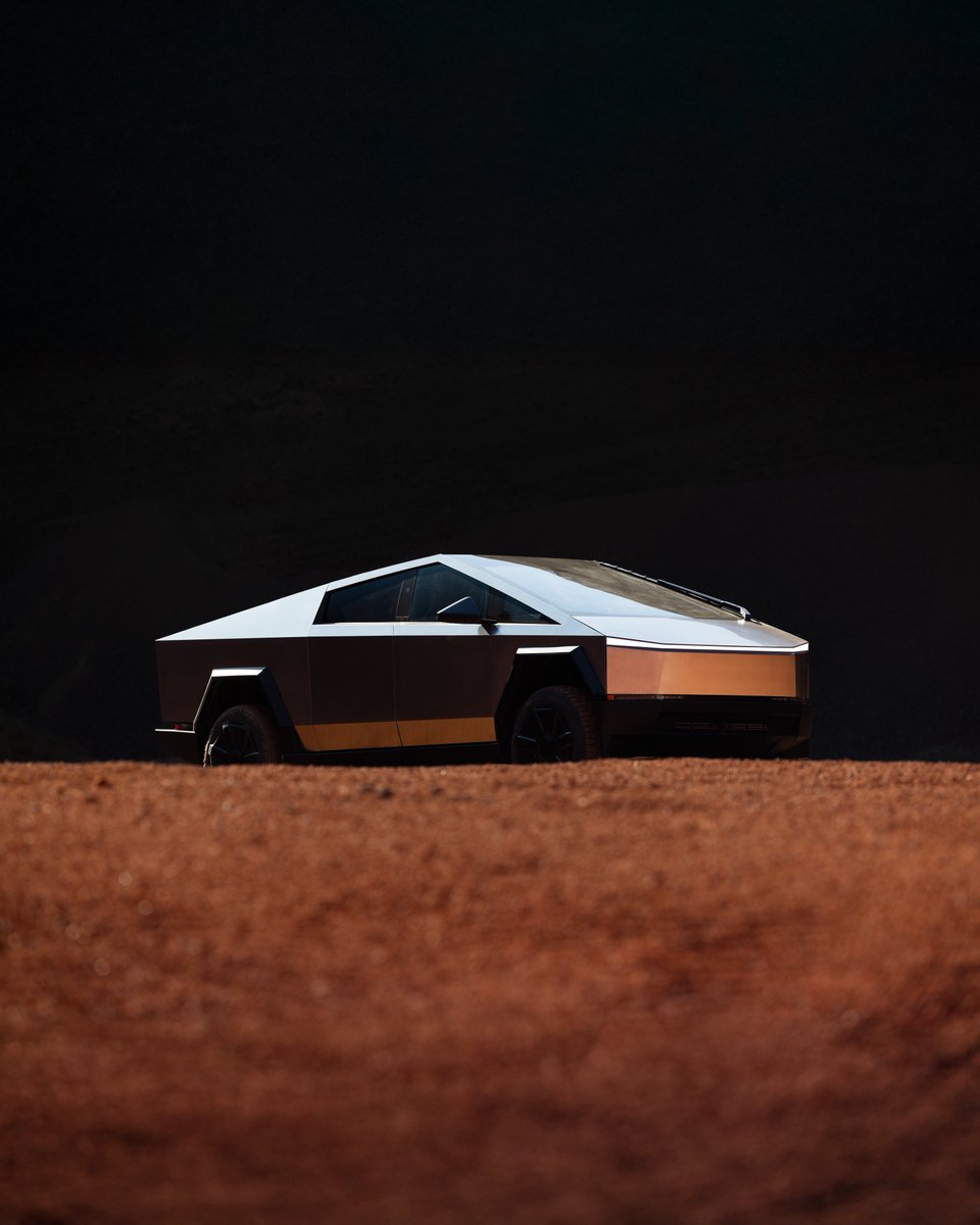 cybertruck's tweet image. Pressure makes diamonds