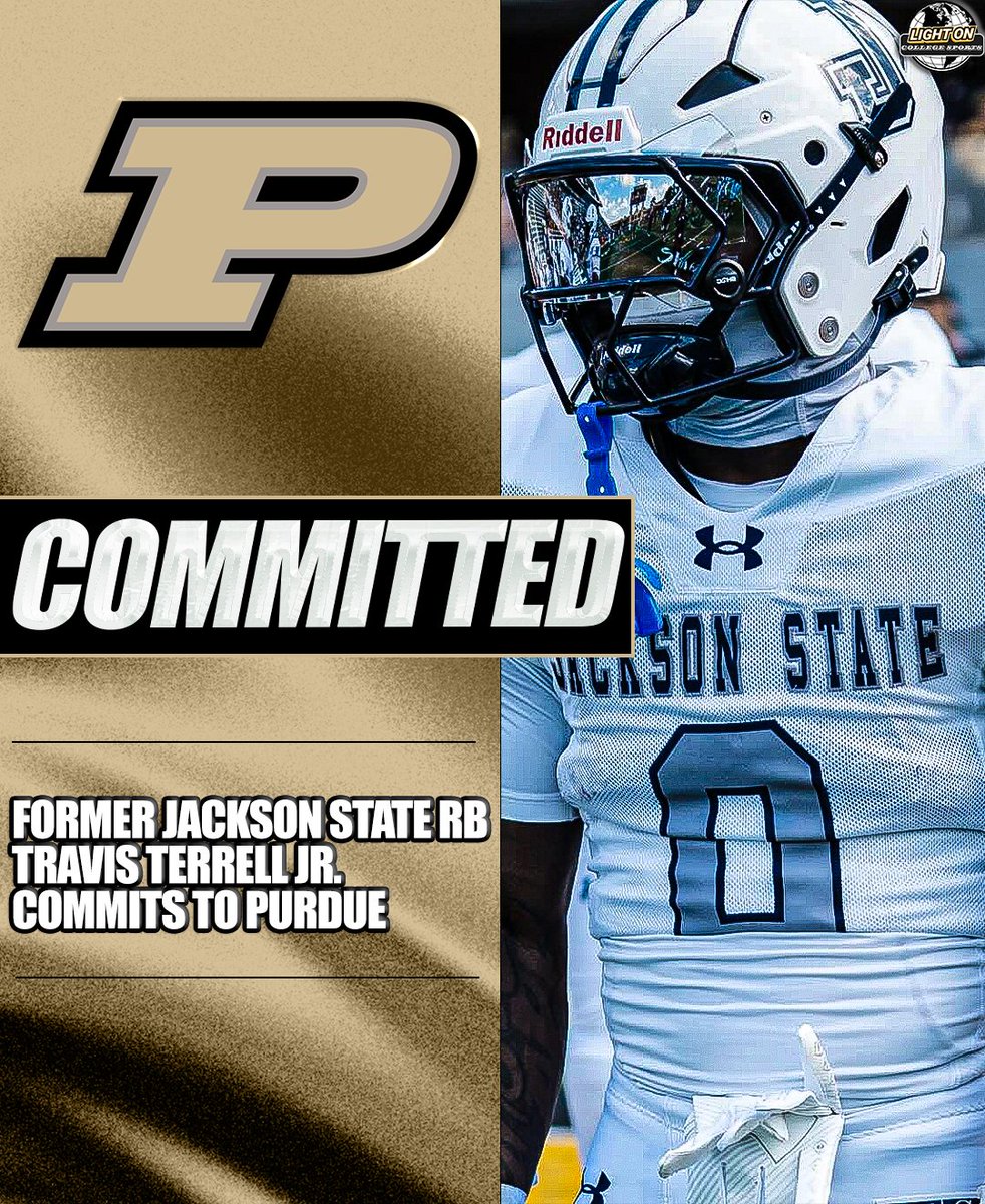 LightOnSports's tweet image. Former Jackson State running back Travis Terrell Jr. has committed to Purdue. 🚂

He recorded 1,027 all-purpose yards and 5 touchdowns in 2025.

His accolades include being named a FCS Freshman All-American and SWAC Freshman of the Year.