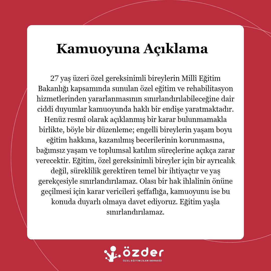 #ozelegitimde27yasEngeli