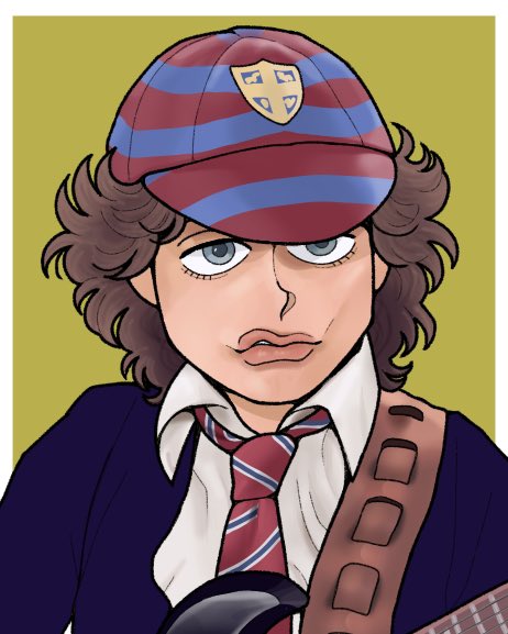 アンガスヤングを描いたよ！