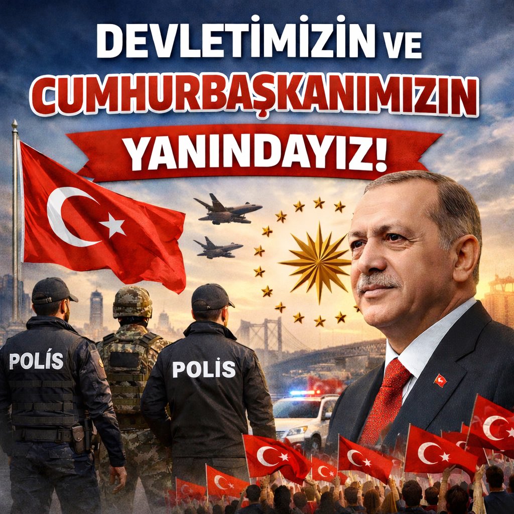 DEVLETİMİZİN VE
CUMHURBAŞKANIMIZIN YANINDAYIZ

         Son günlerde husumet odaklarının Cumhurbaşkanımız Sayın Recep Tayyip Erdoğan'ı ve onun şahsında Türkiye Cumhuriyeti Devleti ile Aziz Milletimizi hadsizce hedef aldıkları görülmüştür. 
Bu tür içerikler; yalnızca açık bir