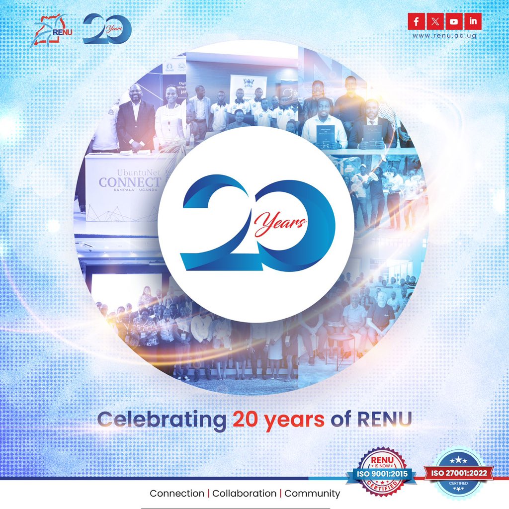 RENU_256's tweet photo. 20 Years of Connection, Collaboration and Community 🥳

2026 marks our 20-Year Anniversary – for two decades we’ve advanced research and education through trusted Connectivity, Collaboration, and solutions empowering Communities.

Thank you to our members, partners, and team for being part of this journey.

Here’s to the future we continue to build together.