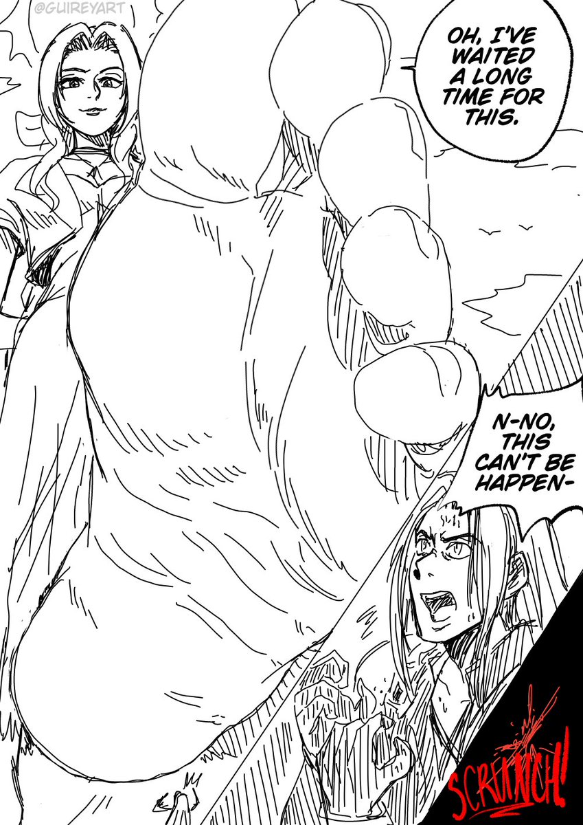 guireyart's tweet photo. {CW: CRUSH}

Aerith finds an extremely tiny and vulnerable Sephiroth, and she makes sure to take full advantage of this opportunity 👣😤 #giantess #sizetwtter #FinalFantasy 
---------
Previously Discord exclusive sketch comic comm! Head over there to see more of my work :D https://t.co/MHTTzTylbE