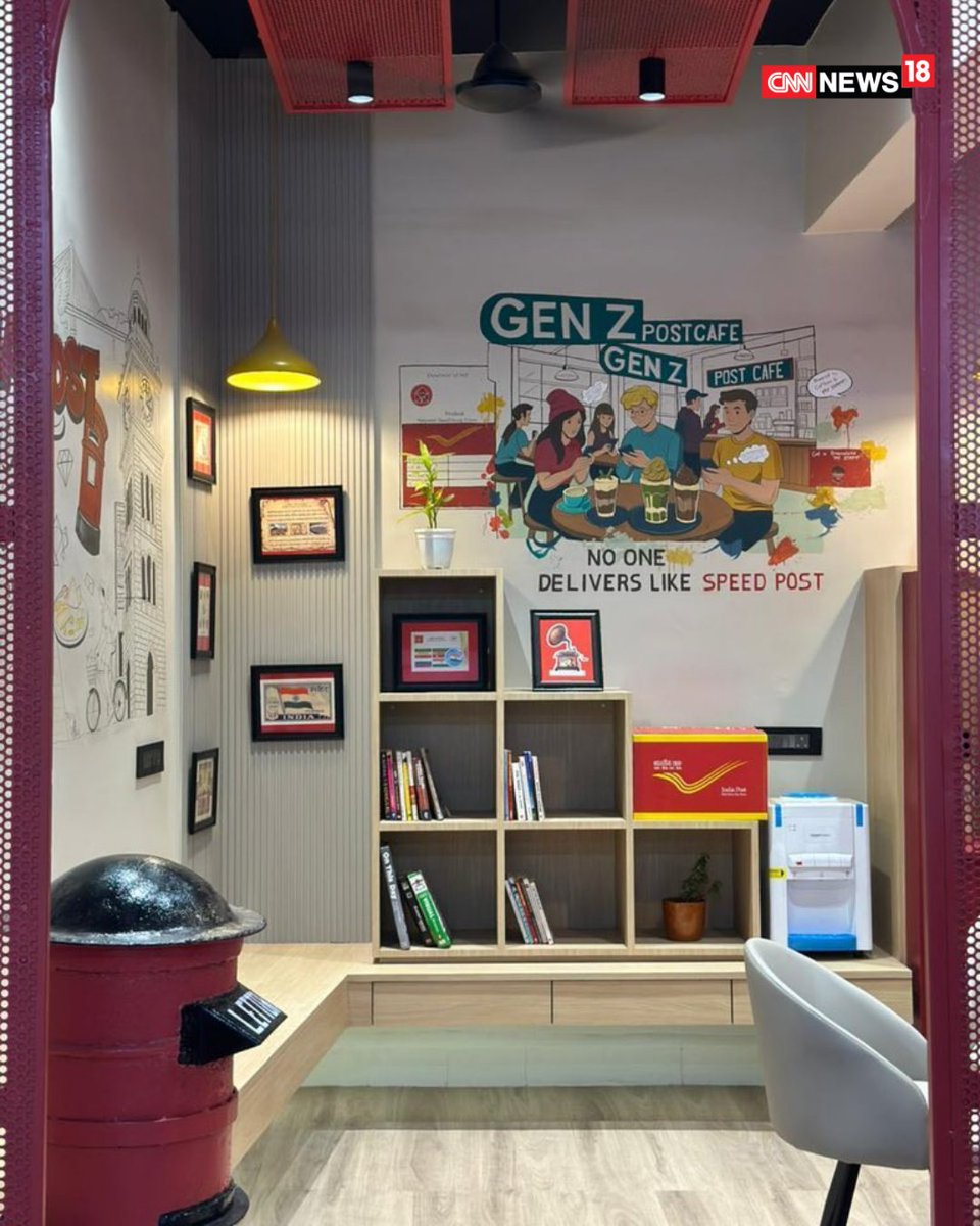 CNNnews18's tweet photo. Under India Post’s nationwide modernisation programme, the post office on the SVNIT campus has been converted into a Next Generation facility targeting younger users. Union Minister Jyotiraditya Scindia shares a sneak-peek!
#PostOffice #SVNIT #Trending https://t.co/QvsivOztXh