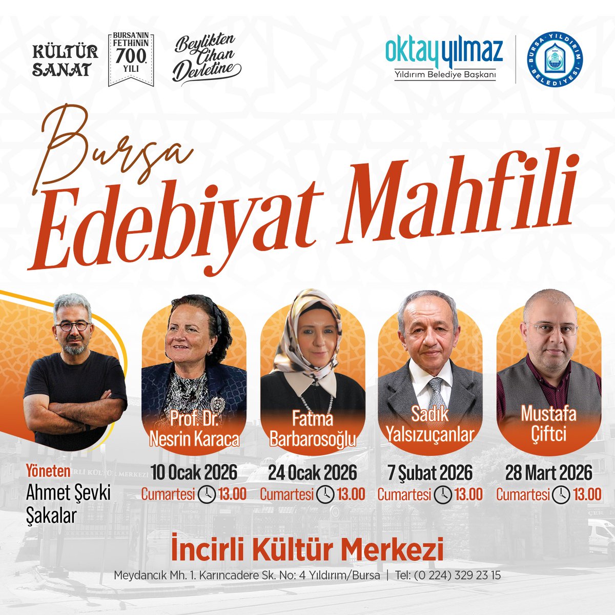 Bursa Edebiyat Mahfili yeni konuklarla yoluna devam ediyor.