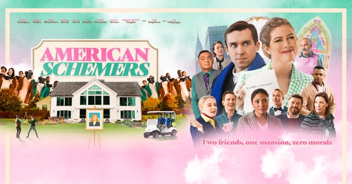 DeskPopEnt's tweet image. Available Now! AMERICAN SCHEMERS - Broke and desperate, Kara and Oly fake an inheritance to crash Wisconsin’s high society. But in this small town of big egos, nosy rivals, and unraveling lies, fitting in may be the hardest scam of all. #AmericanSchemersMovie #Deskpop