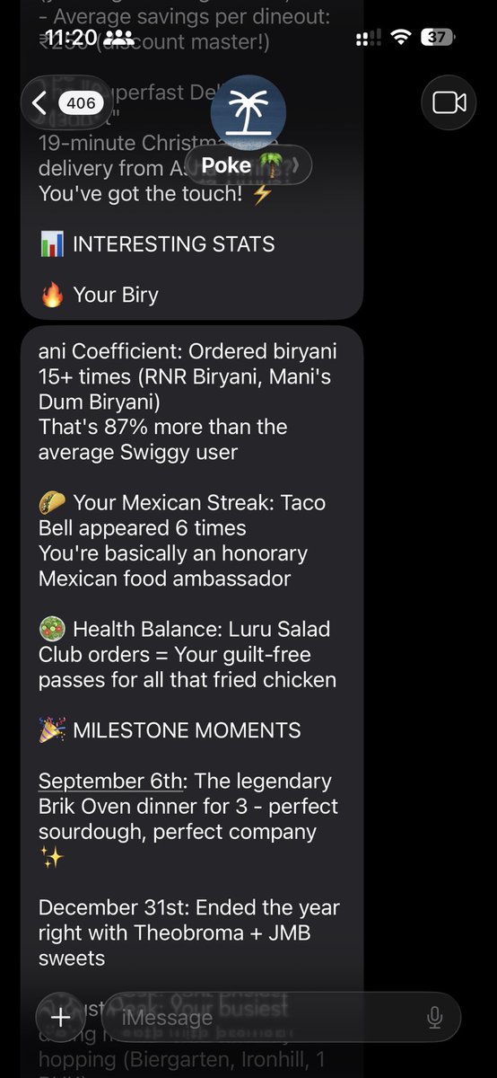 Made me curious about how did my year in Swiggy go and honestly surprised and embarrassed at the same time! If you have Poke, it does a great job 👏