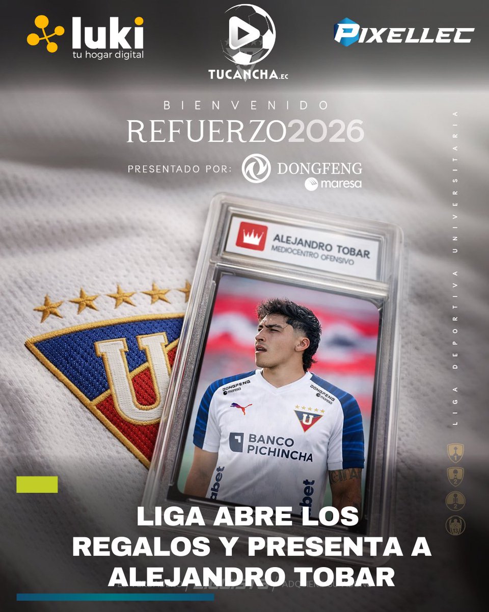 👑 LDU empezó a mover el mercado y ya soltó su primer anuncio
⚽ Alejandro Tobar es nuevo jugador de Liga
🔄 El volante ecuatoriano llega tras una buena temporada con Deportivo Cuenca
💡 La U suma una pieza más pensando en lo que se viene...