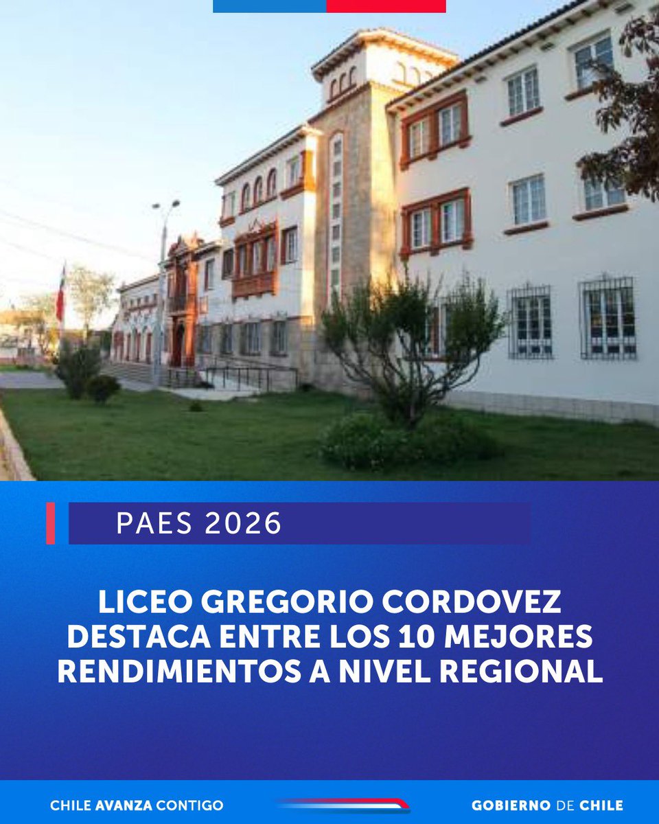 👏🏻 El emblemático establecimiento de la educación pública de #LaSerena logró ubicarse en el puesto número 10 del desempeño de distintos colegios y liceos de la #regiondecoquimbo en cuanto a los resultados de la Prueba de Acceso a la Educación Superior (PAES) 2026.