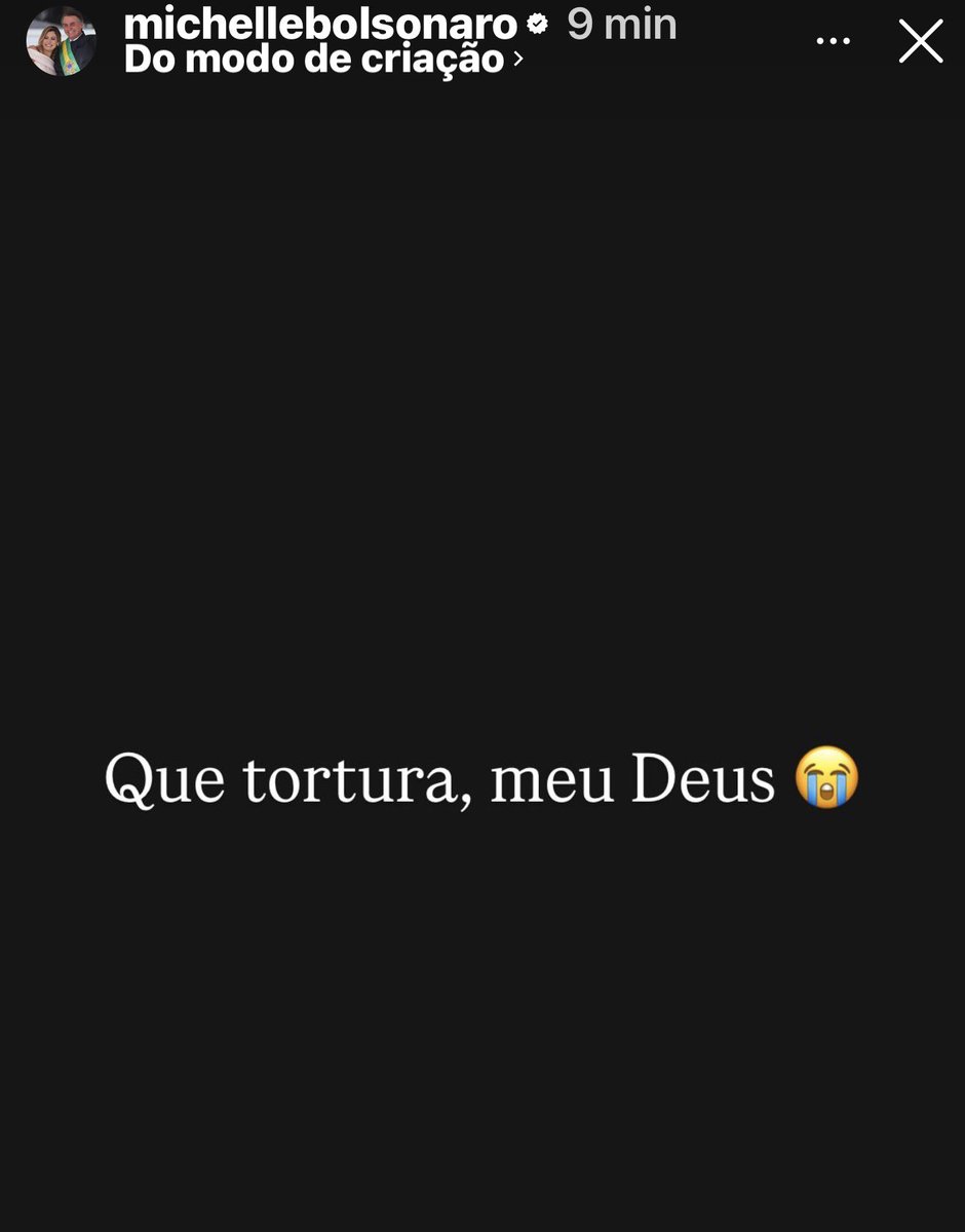 crismonteiro687's tweet image. 🔴Michelle Bolsonaro postou agora .
Sim estão torturando Bolsonaro e não vejo ninguém se mexendo para tirá-lo de lá .