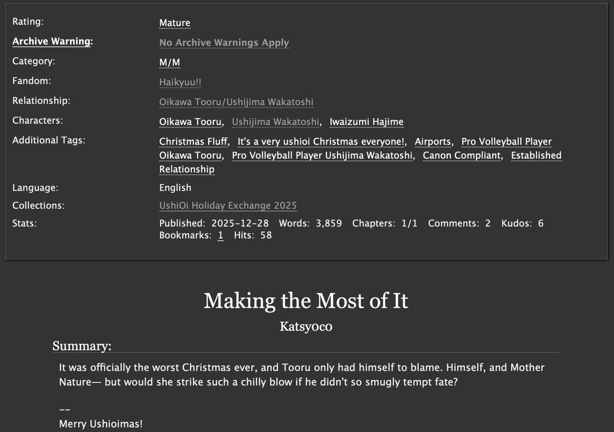 UshiOi Week - Holiday exchange out!! tweet media