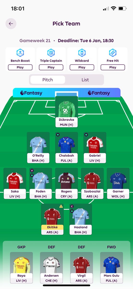 DebsDkc's tweet photo. @FPL_Marcello 2ft but hoping to roll but too many Liverpool/ Arsenal players today to feel comfortable! https://t.co/SHDDK2ChCB