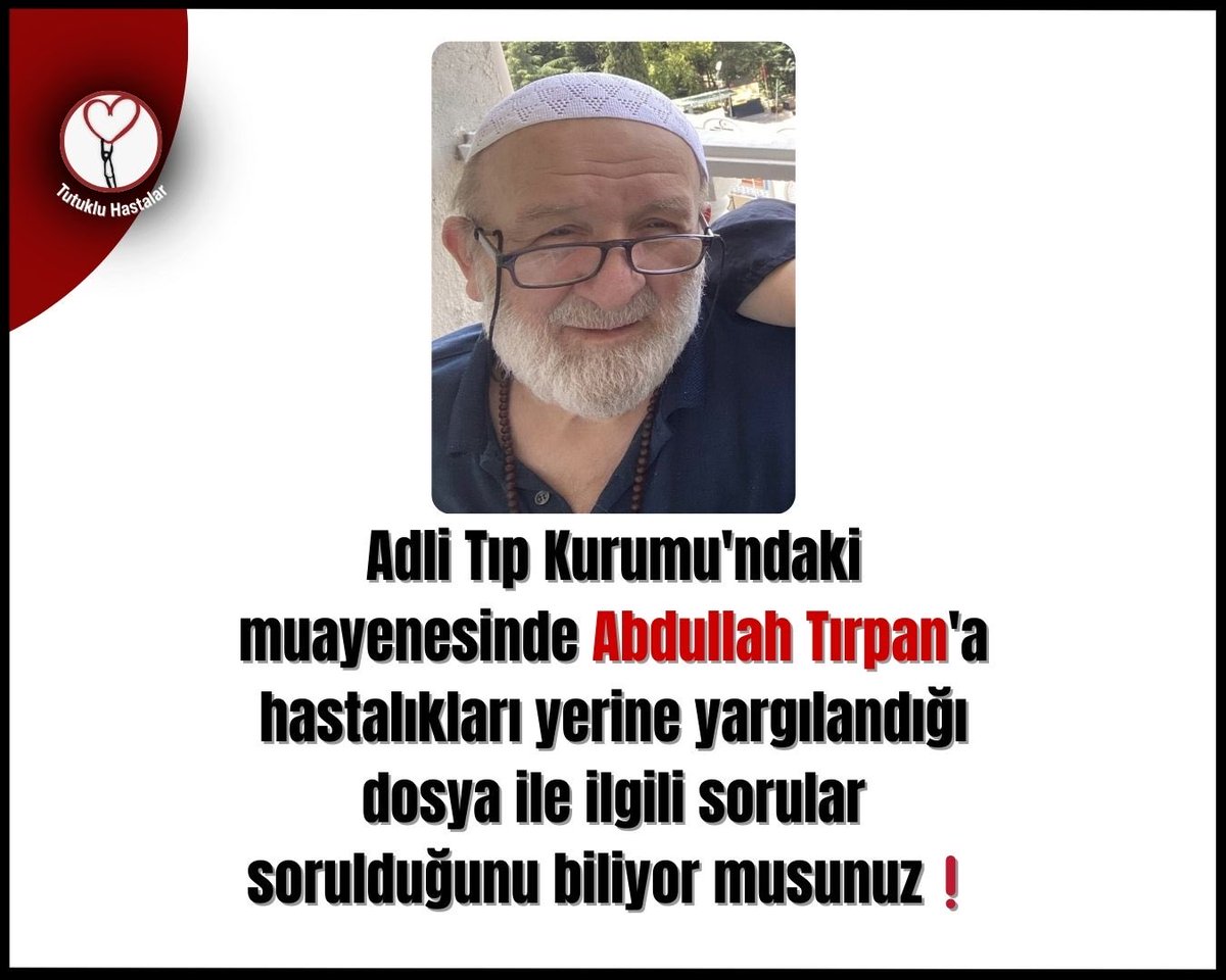Hasta İnsana bu kadar zulm yapılmaz. Allah tan Korkmazmısın bire mendefur! Yalaka Hakimler 

AbdullahTırpana Tahliye