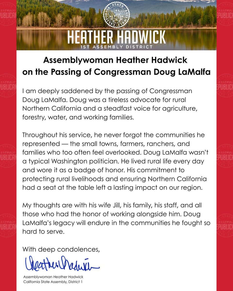 Assemblymember Heather Hadwick tweet media