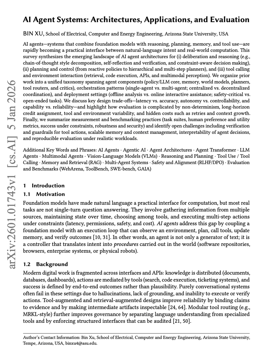 dair_ai's tweet photo. AI Agent Systems: Architectures, Applications, and Evaluation. https://t.co/JEtqSmB3RA