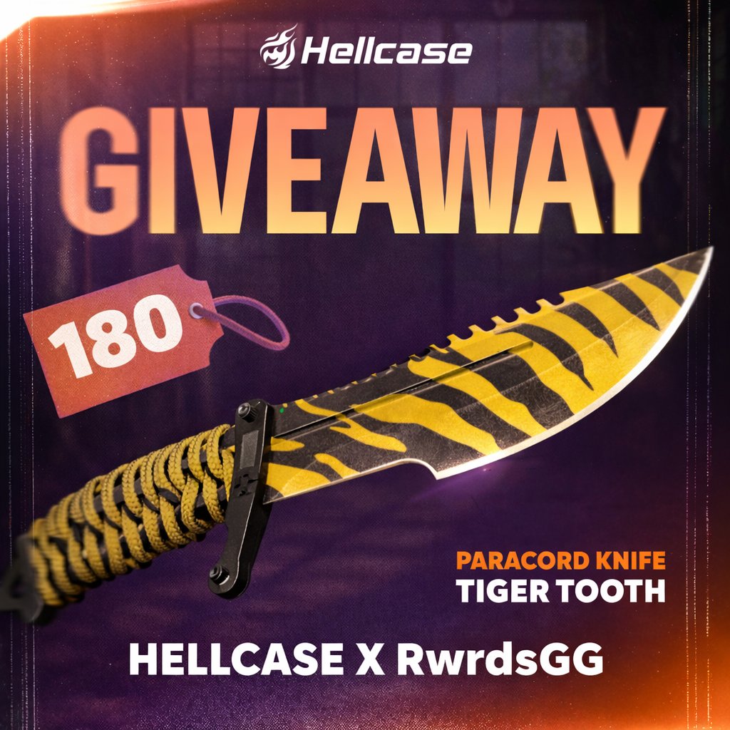 rwrdsgg's tweet image. 180$ Paracord Knife | Tiger Tooth Giveaway

To enter:

-Retweet
-Follow 
@hellcasecom &amp;amp; @rwrdsgg 
 
-Tag 2 friends

Giveaway ends in 7 days!
#CS2 #CS2Giveaway