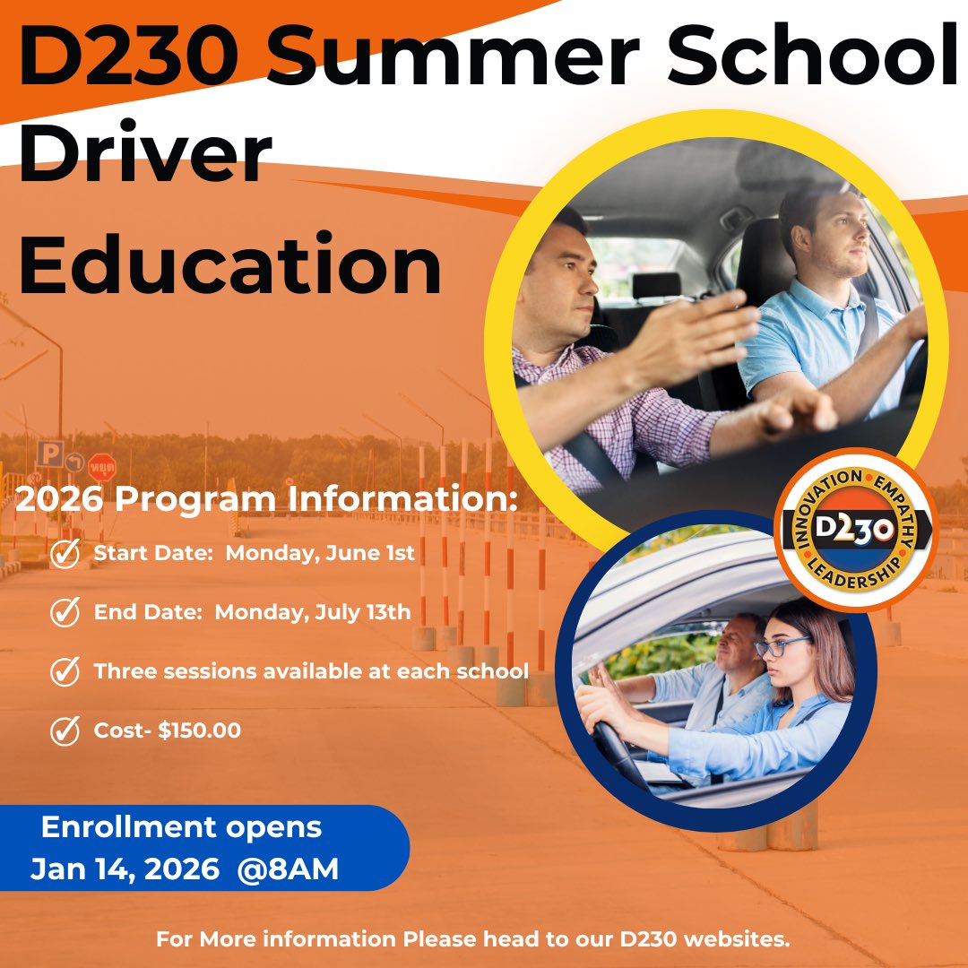 SandburgPE's tweet photo. 2026 - 2027 DRIVER ED INFO 

#DriveWithUs 🚘 
#FlyWithUs 🟡🔵🦅 💪🏻 https://t.co/Lwml5MTNnw