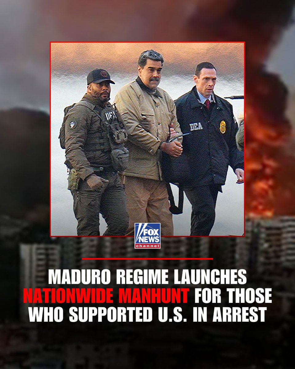 NEW: Venezuela launches a nationwide manhunt after Nicolás Maduro’s arrest by U.S. forces.

A state of emergency decree orders police to "immediately begin the national search and capture of everyone involved in the promotion or support for the armed attack by the United States."