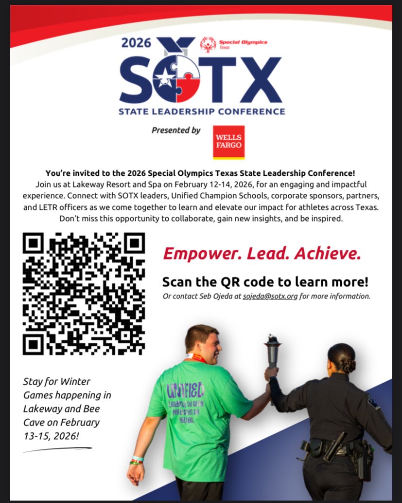 Find out about our 2026 state leadership conference here! If you are interested in attending please register or reach out. This unique gathering brings together different parts of the community to connect, learn, and collaborate. #WinterGames #SOTX