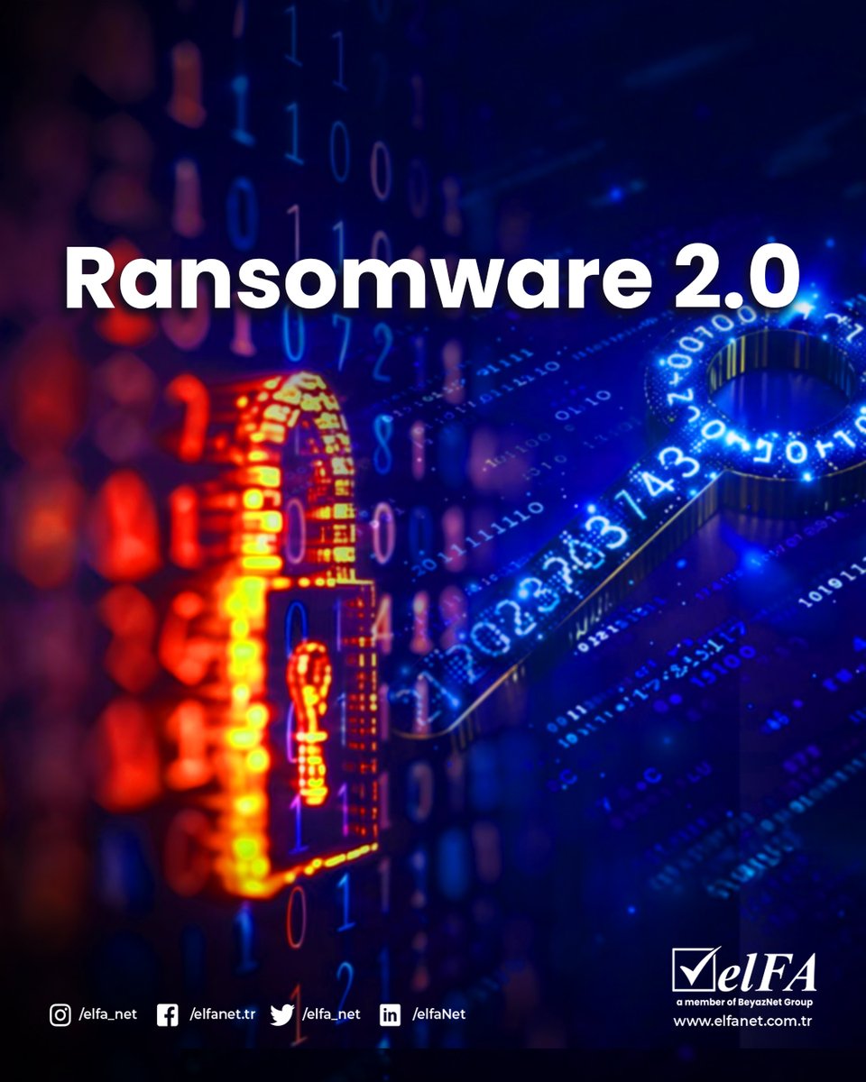 Eskiden fidye yazılımlarından yedekle kurtulmak mümkündü…

Bugün ise yedekleriniz olsa bile tehdit bitmiyor.

Ransomware 2.0 ve sonrası hakkında bilmeniz gerekenler son yayınlanan makalemizde sizleri bekliyor.

📃elfanet.com.tr/tr/main/articl…

#ElfaNet #ransomware