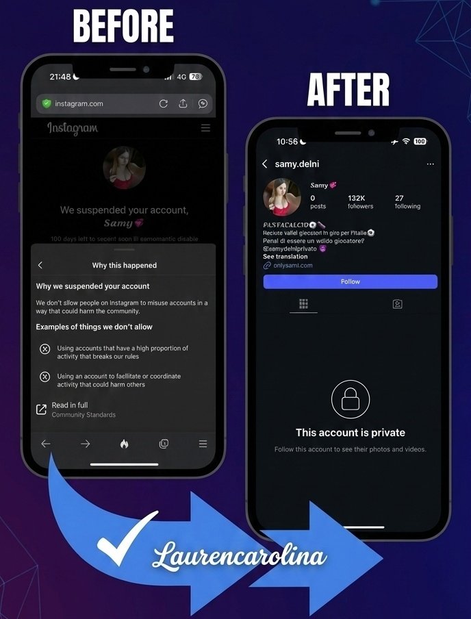 You can contact us for your disabled instagram account 🙏🥰