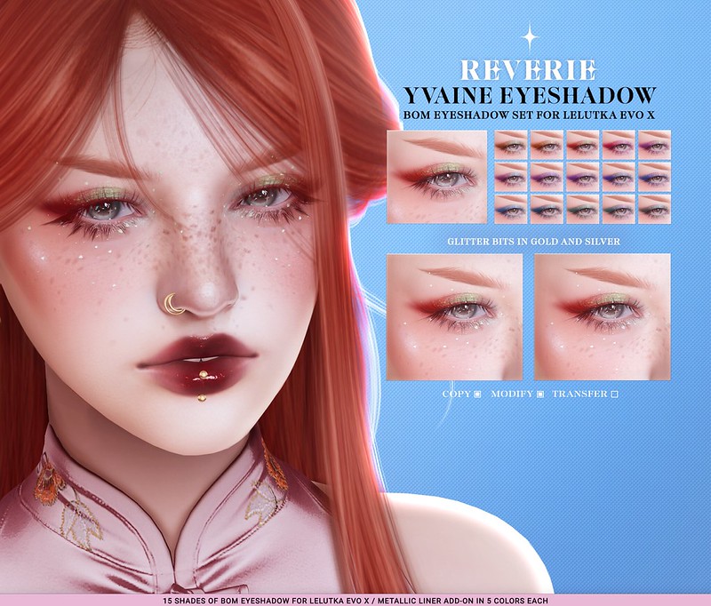 KawaiiFeedSL's tweet image. REVERIE Yvaine Eyeshadow @ Level〡Taxi: maps.secondlife.com/secondlife/LEV…
#SecondLife #Reverie #Level #slevent #slcontent #KawaiiFeed