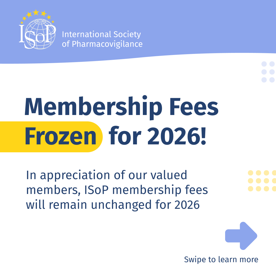 ISoPonline's tweet photo. 🌟 ISoP membership fees are frozen for 2026!

Join ISoP today: https://t.co/pfvoK1rd5M

#ISoPOnline #ISoPMembership #Pharmacovigilance #DrugSafety #PatientSafety https://t.co/rStEVQcbhD