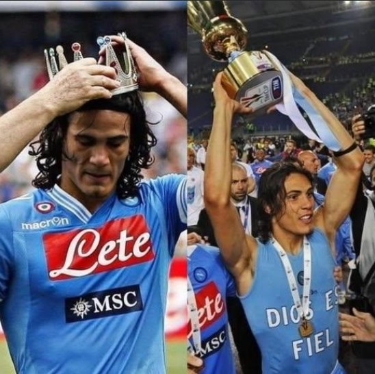 FTBLsection's tweet photo. Edinson Cavani is known for his humility and kindness both on and off the field. Here are some heartwarming moments from his life:

➟ In 2018, he went to a Gucci store to buy a piece of clothing. The employee and manager wanted to give it to him as a gift, but Cavani insisted on paying. The employee said, "Many players from PSG come here, but he is the only one who does something like this. It's a small gesture, but only he has done it. His attitude was very humble."

➟ While playing for Napoli, Cavani befriended a homeless man who used to stand in front of a supermarket to earn money. One day, Cavani invited him to his home for a meal. They became friends, and Cavani even hired him as his butler.

➟ Employees at PSG recall that Cavani would often go to eat with them, not just with his star teammates. He treated everyone equally, always chatting with the cleaning staff, housekeepers, and chefs at the club, considering them as friends.

➟ Despite earning millions of euros annually, when Cavani visits his hometown in Uruguay, he prefers to take the bus for a 6-hour journey, an uncommon choice for someone with his wealth.

➟ He turned down an opportunity to join Juventus, Napoli's biggest rival, out of respect and love for Napoli and its supporters. Cavani proved that, for some players, respect matters more than money and prestige.