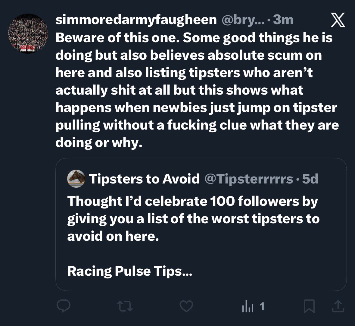 SaintTips_'s tweet image. Didn’t take long, as soon as you don’t agree with him your name is mud.