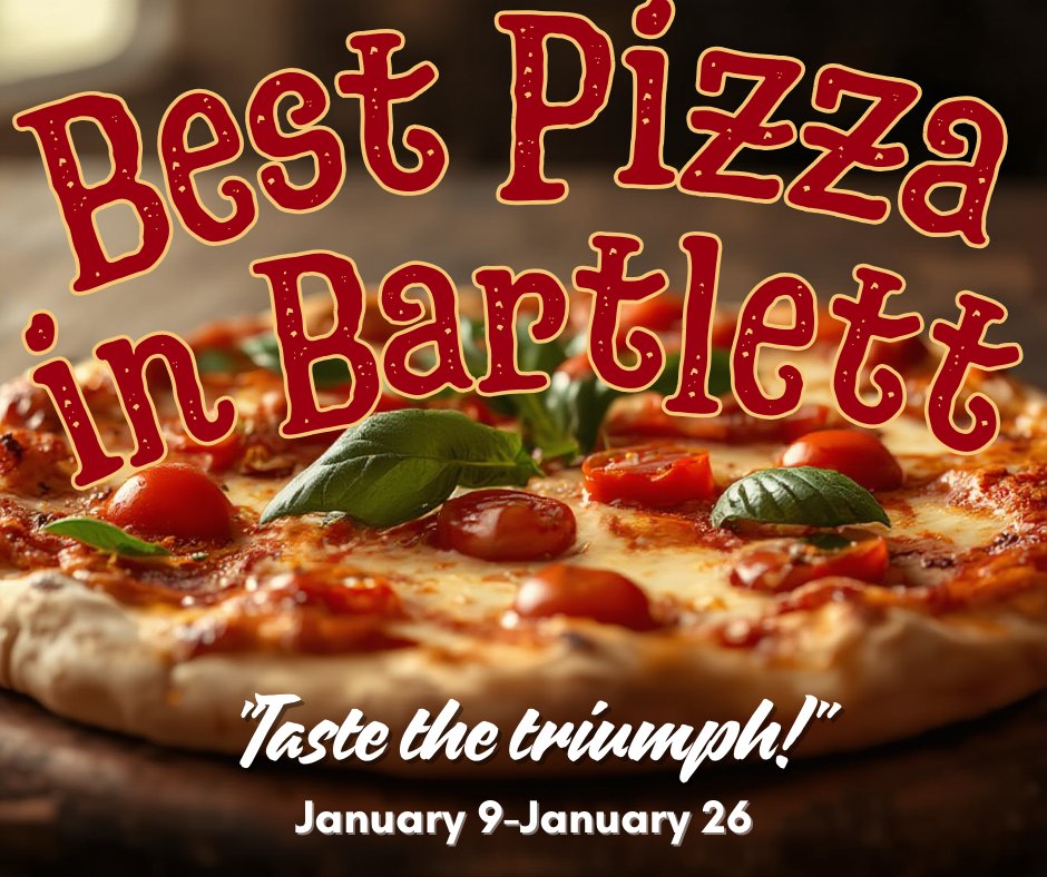 bartlettil's tweet photo. This January, from 1/9 to 1/26, the village is calling on Bartlett residents to settle a delicious local debate: Who makes the Village’s Best Pizza? Look for the village's post with a link to all the participating pizzerias, on Friday, 1/9, to cast your vote. https://t.co/iioprv1egW