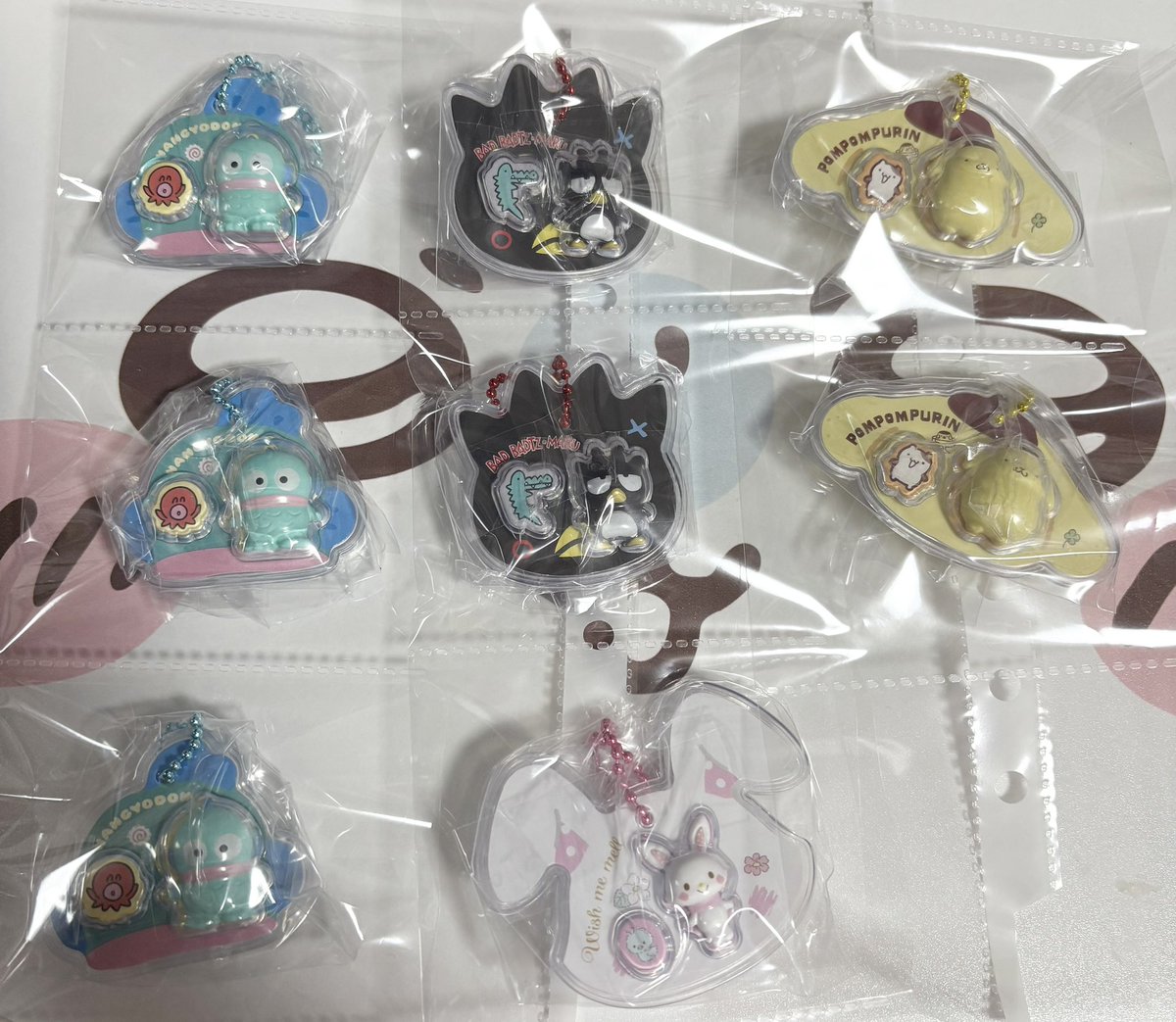 Megumilk6480's tweet photo. サンリオキャラクターズ 

パッケージチャーム＆チョコボーロ

譲 画像のもの
   （ハンギョドン3、ばつ丸2、
     ポムポムプリン3、メル1）

求 定価➕送料  又は  キティ

まとめてお取引できる方優先 https://t.co/sLjC44FAMQ