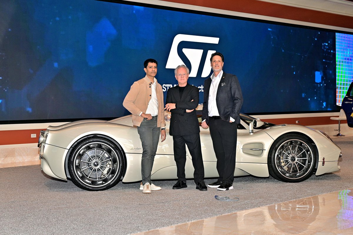 ST_World's tweet image. Innovation + Speed + Performance = The Future of driving. ST is thrilled to host the #PaganiUtopia #hypercar at #CES2026. It’s the first time @PaganiAuto has worked this closely and directly with a semiconductor company to source electronic components. Discover more on the