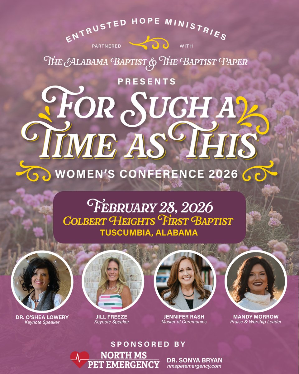 Entrusted Hope Ministries is launching its inaugural Women's Conference, traveling from Alabama to Texas. The event will feature three sessions highlighting the significance of:
Living Out Our Callings
Persevering During Trials
Staying the Course