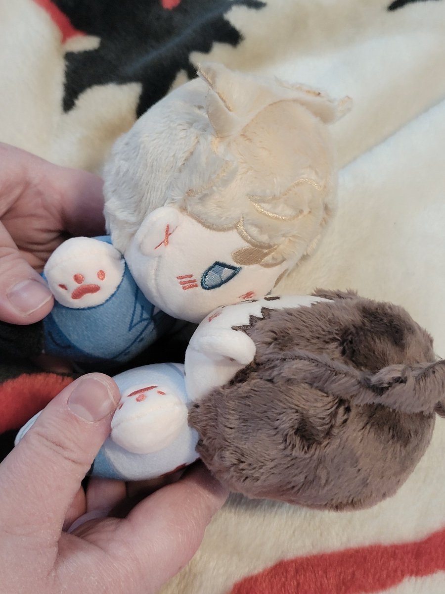 NATIONAL HOLIDAY <a href="/Mesmericzs/">Aether</a> chainshipping plushies arrived!! Ft <a href="/Sebastian_1990_/">🏳️‍⚧️ 🏳️‍🌈 Sebastian 🪚</a> making them kiss, thank you aether for making these incredible guys!! Go support their shop!! ⛓️🖤 #saw2004 #chainshipping