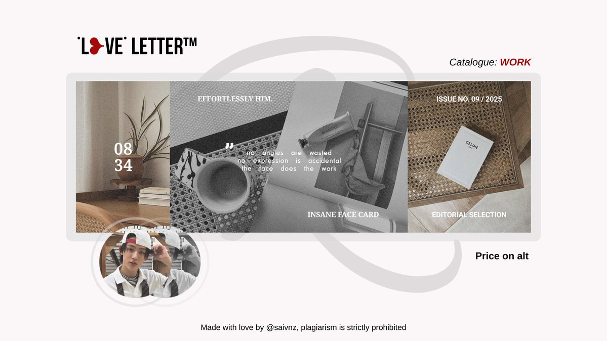 saivnz's tweet image. Mind to repost? Danke! ★

Hi folks, ready stock from the “WORK” catalogue featuring Mr. Keonho and Mr. Seonghyeon (Sean) is now available. If this selection resonates with you, feel free to reach out through my DMs. 

Check alt for details. #zonauang