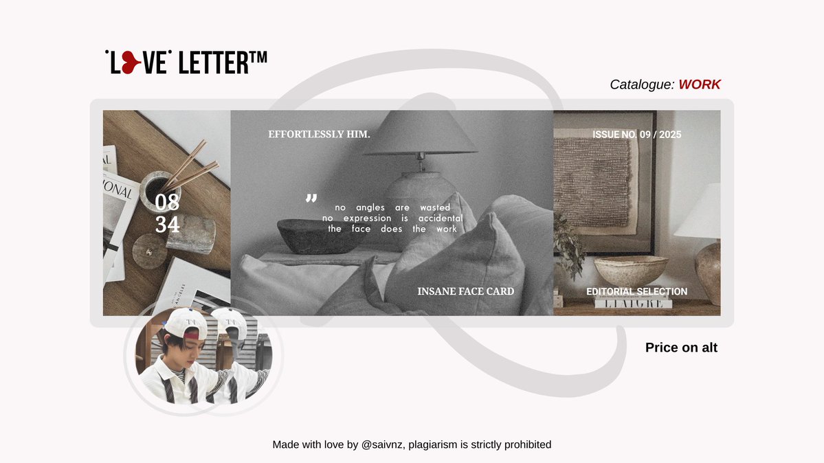 saivnz's tweet image. Mind to repost? Danke! ★

Hi folks, ready stock from the “WORK” catalogue featuring Mr. Keonho and Mr. Seonghyeon (Sean) is now available. If this selection resonates with you, feel free to reach out through my DMs. 

Check alt for details. #zonauang