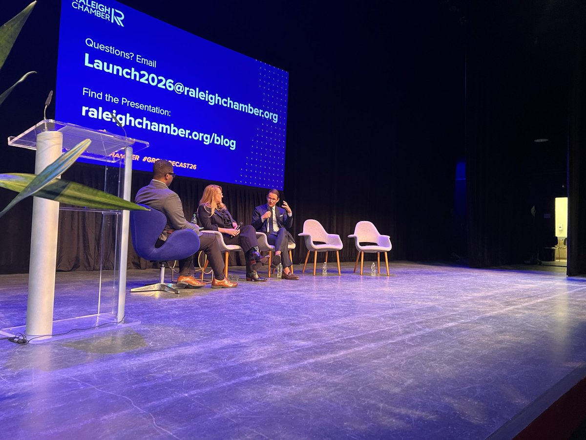 Great to be at Raleigh Chamber Economic Forecast! <a href="/raleighchamber/">Greater Raleigh Chamber</a> <a href="/RaleighGov/">City of Raleigh</a> <a href="/TheRTP/">Research Triangle Park</a>